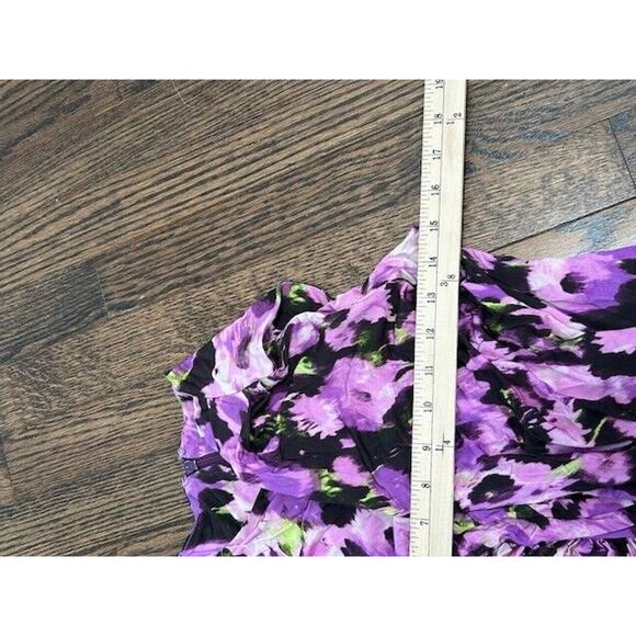 Jason Wu Collection Sheath Dress Floral Sleeveless Draped Jersey Purple Size 10 - Picture 7 of 10